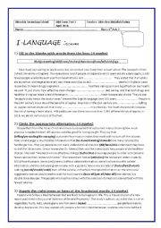 English Worksheet: mid term test 
