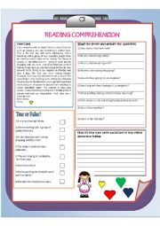 English Worksheet: READING COMPREHENSION