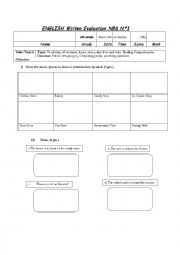 English Worksheet: Diagnostic test 6th grade