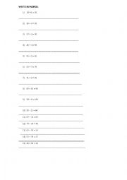 numbers for pre-intermediate students