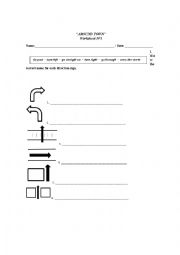 English Worksheet: Directions and prepostions 