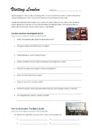 English Worksheet: Visiting London