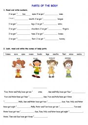 English Worksheet: Body parts