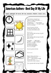 English Worksheet: American Authors - Best Day Of My Life