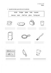 English Worksheet: kitchen stuff