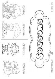 English Worksheet: Four seasons flip-flap book