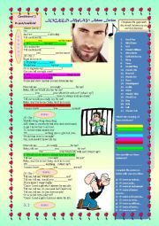 English Worksheet: Locked away: Adam Levine