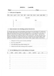 English Worksheet: Simple past test