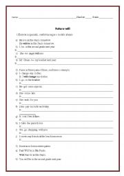 English Worksheet: FUTURE TENSE