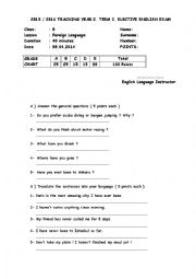 English Worksheet: present perfect tense