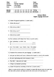 English Worksheet: simple past tense and occupations