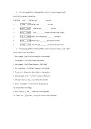 English Worksheet: Countable x uncountable nouns