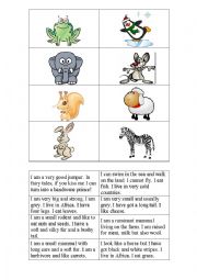 English Worksheet: Animal bingo