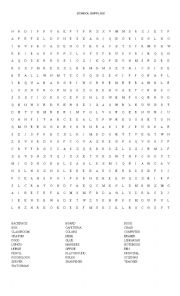 English Worksheet: search word supplies school