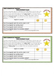 English Worksheet: Peer assessment