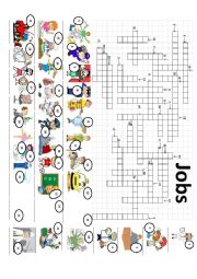 English Worksheet: Jobs crossword