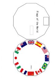 English Worksheet: Flags of the world - Wheel
