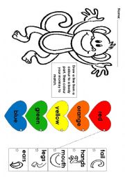 English Worksheet: Rainbow Monkey