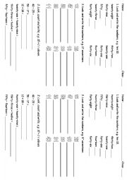 English Worksheet: Numbers 10-50