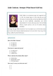English Worksheet: Kelly Clarkson - Stronger
