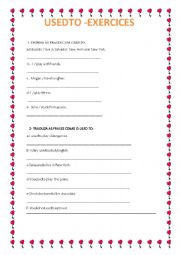 English Worksheet: USED T0 - EXERCICE