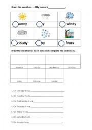 English Worksheet: Hows the weather?