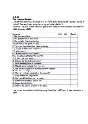 English Worksheet: LANGUAGE REVISION ELEMENTARY