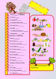 English Worksheet: food idioms