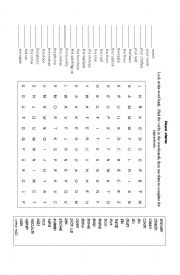 English Worksheet: House chores (wordsearch)