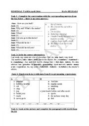 English Worksheet: Revision paper Gragde 7 Tunisian programme Module 4