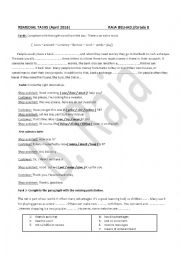 English Worksheet: Revision paper Gragde 8 Tunisian programme Module 4