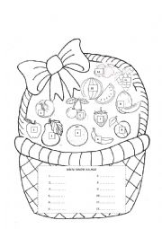 English Worksheet: my fruit basket