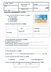 English Worksheet: 8th mid term3