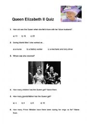English Worksheet: Queen Elizabeth II Quiz