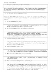 English Worksheet:  Speaking activities