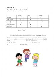 English Worksheet: Can