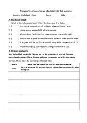 English Worksheet: Save the earth