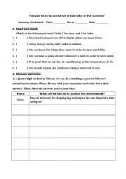 English Worksheet: Save the earth