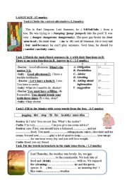 English Worksheet: Mid term test n3 for the 7th forms