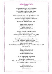 English Worksheet: Song: Nothing Compares to you - Present Perfect with since and for