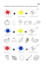 English Worksheet: mixing colours
