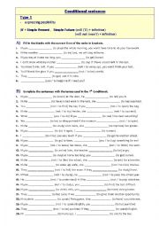 English Worksheet: First Conditional