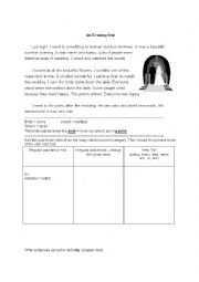 English Worksheet: Simple Past Tense Story 