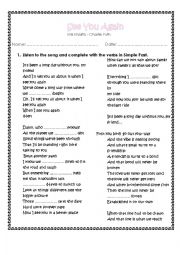 English Worksheet: SEE YOU AGAIN 