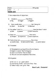 Comparative adjectives