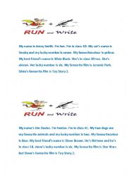 English Worksheet: running dictation