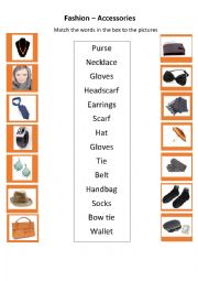 English Worksheet: Fashion - Accesories