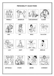 English Worksheet: Personality adjectives