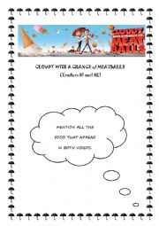English Worksheet: Cloudy with a chance of Meatballs
