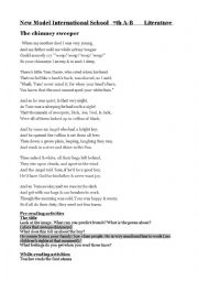 English Worksheet: The Cimney sweeper by william blake